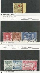 Antigua, Postage Stamp, #59, 81-83, 122-124 Mint LH, 1922-58, JFZ