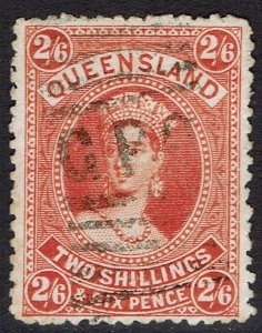 QUEENSLAND 1882 QV CHALON 2/6 WMK CROWN/Q UPRIGHT