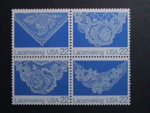 ​UNITED STATES-1987-SC#2354a LACE MAKING  -MNH BLOCK VF WE SHIP TO WORLD WIDE