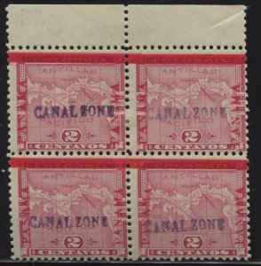 Canal Zone 1 Mint Block of 4 Stamps with PSAG Cert  HZ81