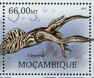 Extinct Marine Animals Stamp Ichthyostega Belemnitida Henodus Chelyops S/S MNH