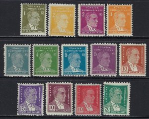 Turkey Scott 1015-1027 Mint Never Hinged Short Set