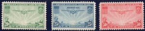 (3) U.S. Trans Pacific Airmail Stamps 1935-1937 SC#'s C20-C22