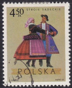 Poland 1690 Costumes From Sacz, Cracow 4.50zł 1969