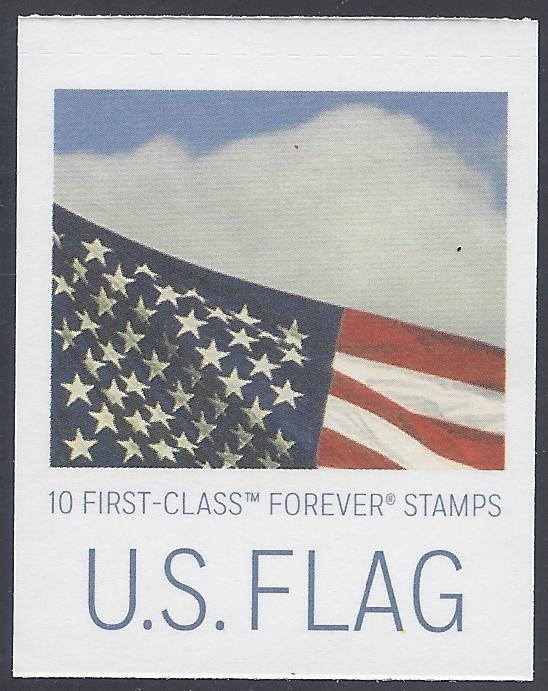 #5054a (49c Forever) U.S. Flag Booklet Header Block/4 2016