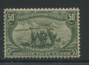 1898 US Stamp #291 50c Mint VF Disturbed OG Catalogue Value $925 Certified