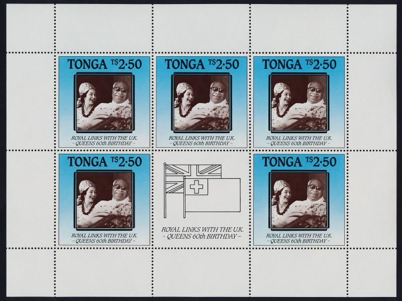 Tonga 628 sheet MNH Queen Elizabeth 60th Birthday, King Taufa'ahau IV