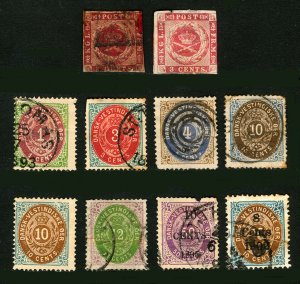 Danish West Indies #1/#28 1856-1902 Small Lot of Early Numerals
