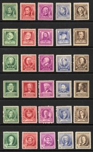 SCOTT 859-893 1940 FAMOUS AMERICANS ISSUES COMPLETE SET MNH OG CAT $34!