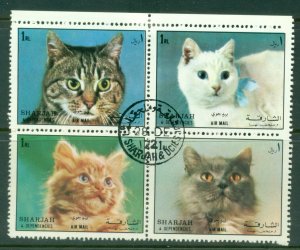 Sharjah 1972 Mi#1288-1291 Cats CTO