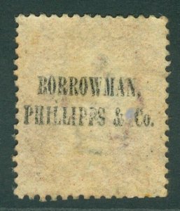 SG PP13. 1871 Borrowman, Phillips & Co. Unofficial underprint type 3 in black...