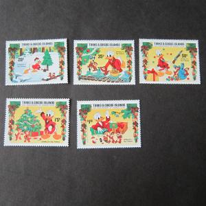 Turks & Caicos Is. Disney Sc 645-649 set MNH