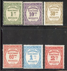 Monaco # J21-26, Mint Hinge Remain.
