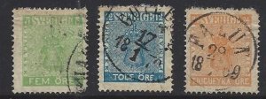 Sweden  SC# 6 8 10 #8 Jumbo CV $52.50