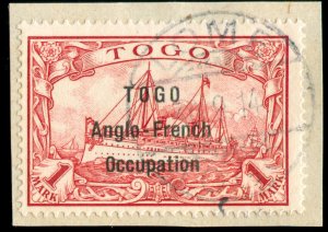 MOMEN: TOGO SG #H10 1914 USED **CERT** LOT #60011