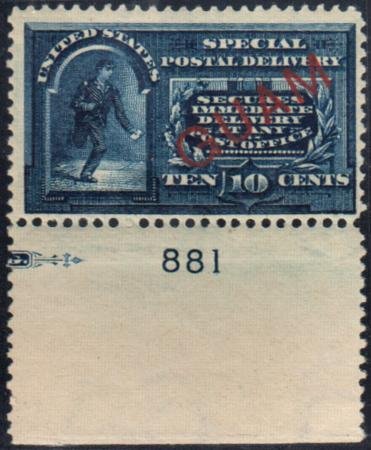 US Back Of Book - Guam E1 Special Delivery F - VF Mint LH Wide Bottom Plate #...