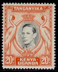 KENYA UGANDA TANGANYIKA GVI SG139a, 20c black & orange NH MINT. Cat £50. PERF 14