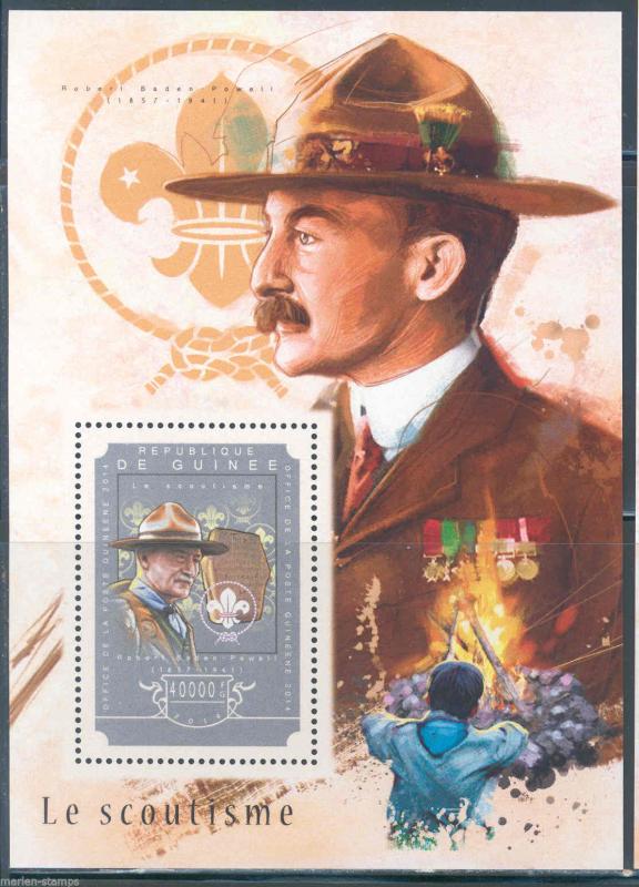 GUINEA 2014 SCOUTS BADEN POWELL SOUVENIR SHEET MINT NH