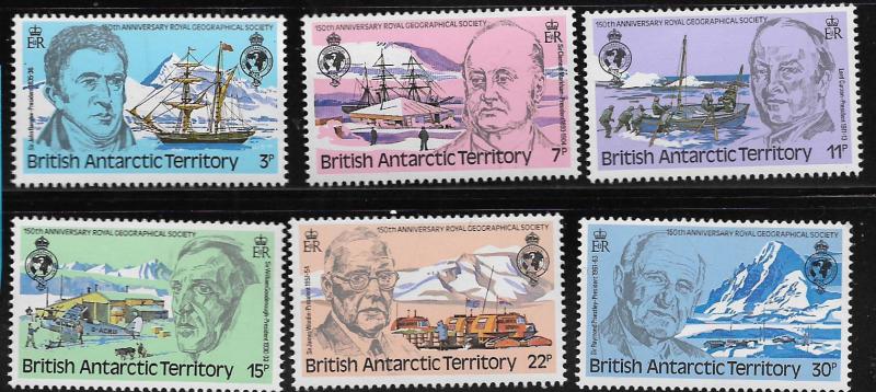 BRITISH ANTARCTIC TERRITORY, 76-81, MNH, ROYAL GEOGRAPHIC SOCIETY