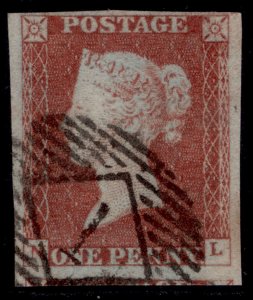 GB QV SG8, 1d red-brown PLATE 43, FINE USED. Cat £50. NL