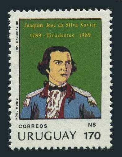 Uruguay 1288,MNH.Michel 1829. Joaquin Jose da Silva Xavier,1989.