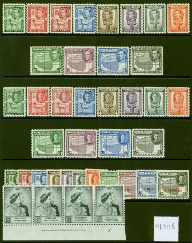 Somaliland QV - KGVI guter Zustand postfrisch/ MNH Briefmarken Sammlung Schöne