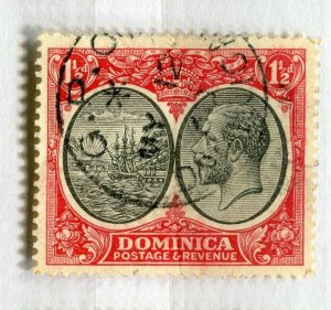 DOMINICA; 1920s early GV pictorial issue fine used 1.5d. value fair Postmark