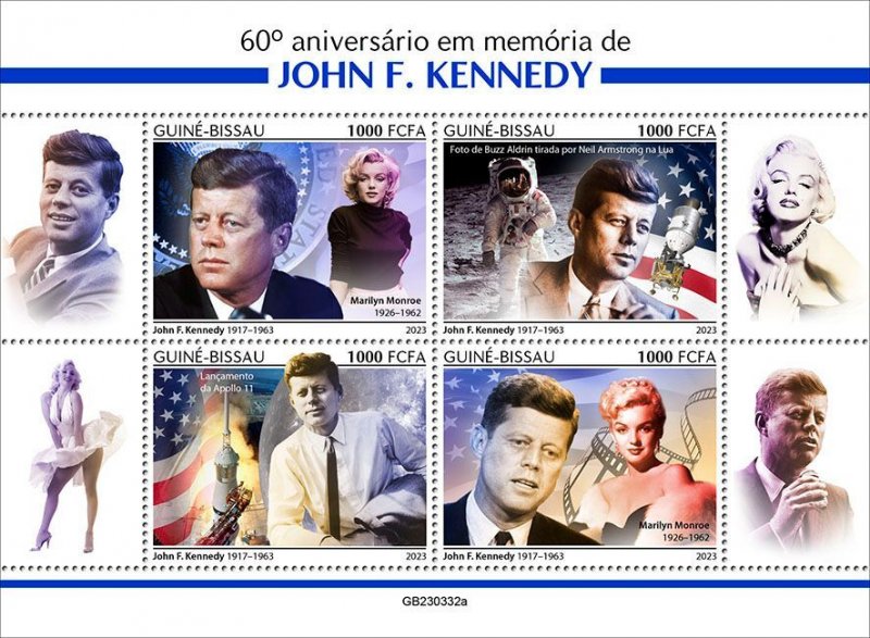 GUINEA BISSAU - 2023 - John F Kennedy - Perf 4v Sheet - Mint Never Hinged