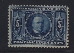 1904 Louisiana Purchase 5c blue MHRs OG Sc 326 CV $70