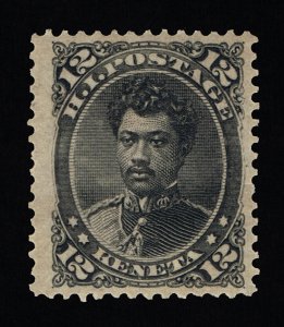 VERY NICE GENUINE HAWAII SCOTT #36 F-VF MINT OG H 1875 BLACK ON WOVE PAPER 18965