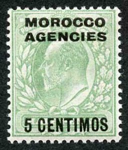 Morocco Agencies SG112 1907 5c on 1/2d Pale yellowish green U/M