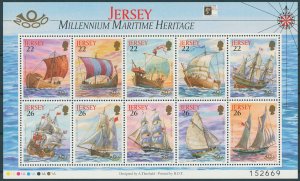 Jersey 2000 MNH Ships Stamps Millennium Maritime Heritage London 2000 10v M/S