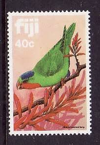 Fiji-Sc#482-Unused NH 40c blue-crowned Lory-Parrots-Birds-1983-