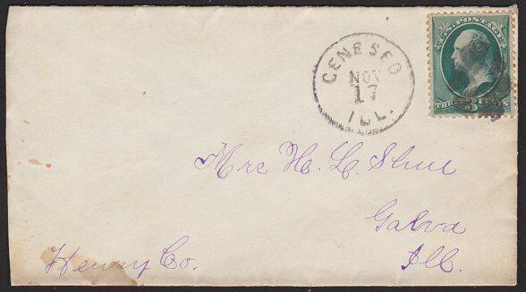 USA 3c on cover GENESEO / ILL cds and fancy cancel..........................6770