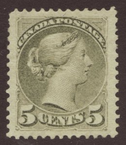 Sc# 38 - Canada - 1876 - Slate Green Small Queen - MLH/VF - superfleas cv$1000