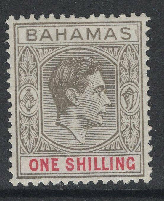 BAHAMAS SG155c 1944 1/= GREY-BLACK & BRIGHT CRIMSON MTD MINT SHORT PERF