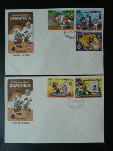 comics Walt Disney Mickey Tom Sawyer Mark Twain x2 FDC Dominica 1985