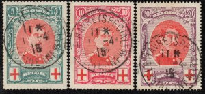 Belgium Scott B31-B33 Used.