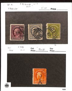 United States Postage Stamp, #414, 417-418, 439 Used, 1912-14 (B72)