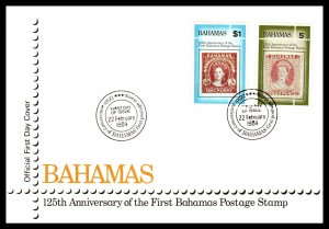 Bahamas 553-554 Stamp on Stamp U/A FDC