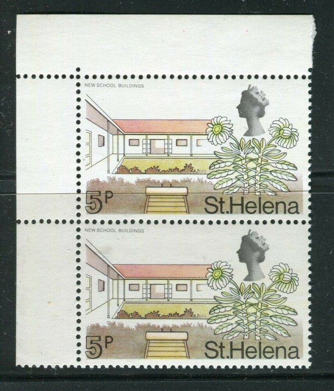 ST. HELENA; 1968 early QEII Pictorial issue fine MINT MNH Corner Pair, 5p