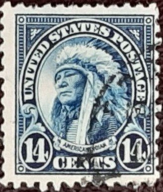 US Scott # 565;  used 14c American Indian fromm 1923; Fine centering