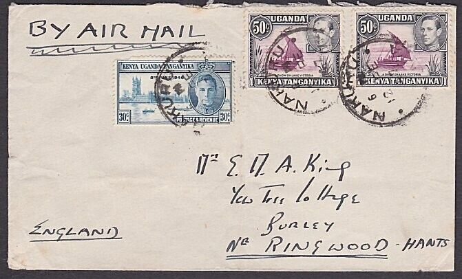 KENYA UGANDA TANGANYIKA 1947 airmail rate cover NAKURU to UK...............A1893