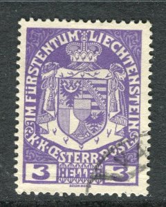 LIECHTENSTEIN; 1916-18 early Johann issue fine used 3h. value