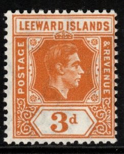 LEEWARD ISLANDS SG107a 1942 3d PALE ORANGE MNH