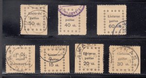 Lithuania Scott #13-19 Used