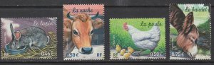 France # 3018-3021, Farm Animals, Mint NH, 1/2 Cat.