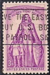 1087 3 cent March Dimes Stamp used EGRADED XF-SUPERB 96 XXF