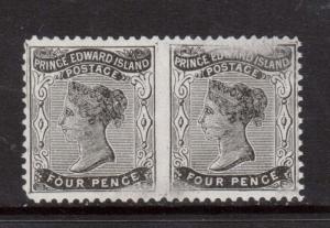 Prince Edward Island #9e VF Mint Imperf Pair Print Smears Variety