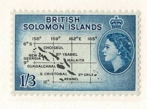 Solomon Islands #100 MH 1/3 map